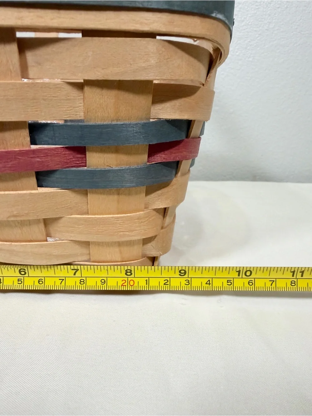 Vintage 1991 Longaberger All Purple Basket Natural Wood Spring Easter Trim 9.5x5